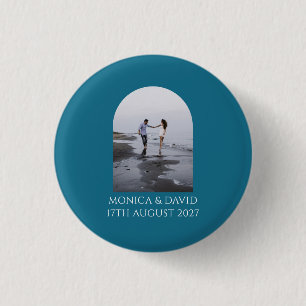 Moderne Architekten-Brautpaar-Foto Minimalistische Button