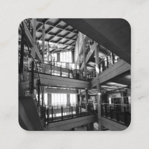 Moderne Architektur - Cardiff Central Library Quadratische Visitenkarte