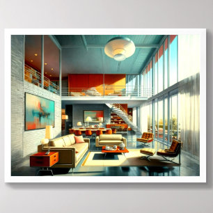 Moderne Architektur des Mittelalters Zeichnend Inn Poster