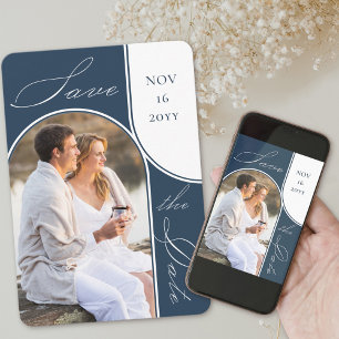 Moderne Architektur-Foto Elegante Kalligrafie Mari Save The Date