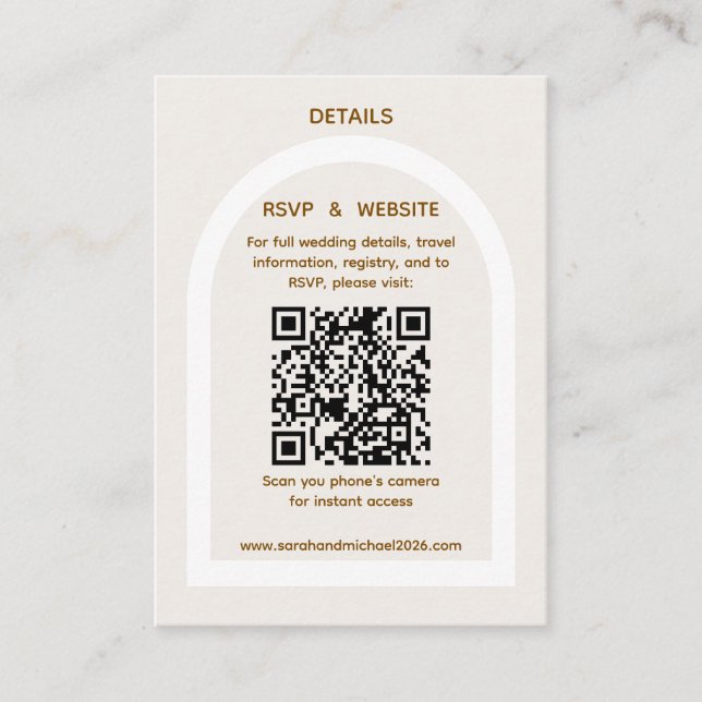 Moderne Architektur & Gold Glitter QR-Code RSVP De Begleitkarte (Vorderseite)