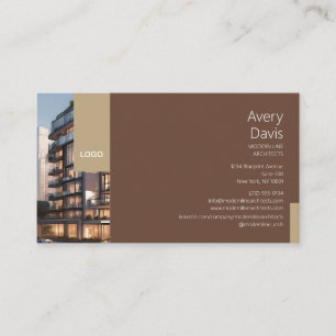 Moderne Architektur mit Gebäude Foto & Logo Visitenkarte