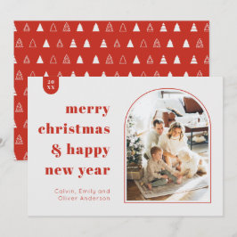 Moderne Arkadenkarte und Minimalistische Weihnacht Einladung