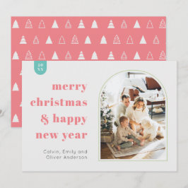 Moderne Arkadenkarte und Minimalistische Weihnacht Einladung