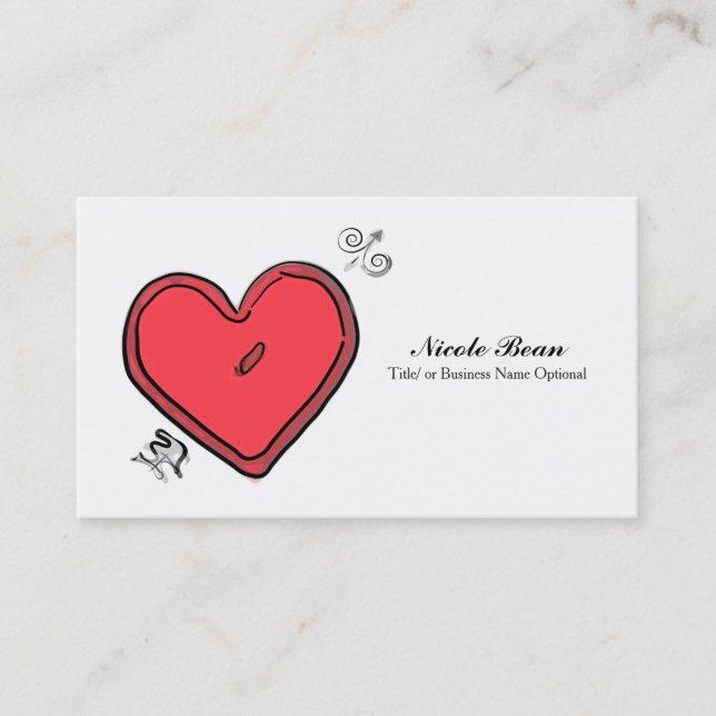 Moderne Arrow & Heart Valentins Liebe Chic Visitenkarte (Vorderseite)