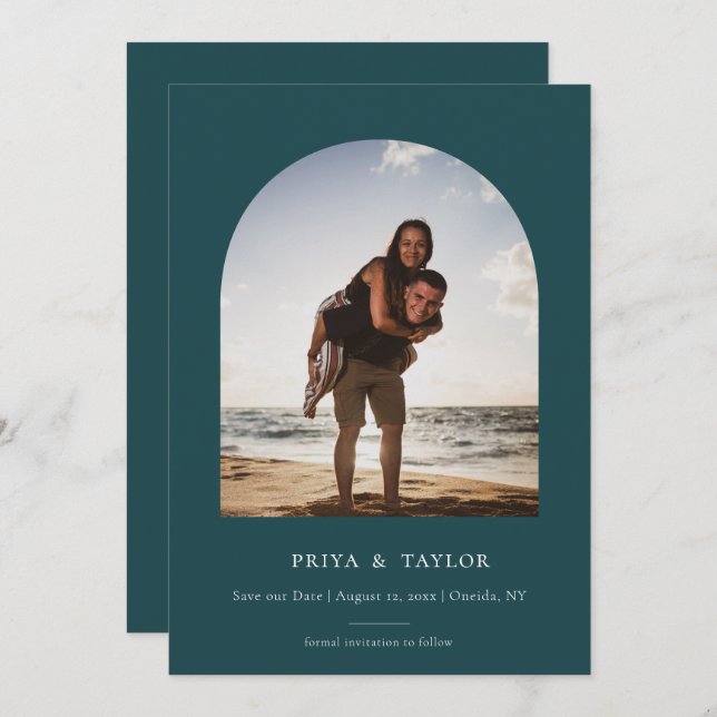 Moderne Arschrahmen Save the Date Fotokarte (Vorne/Hinten)