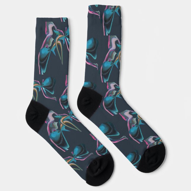 Moderne Art Abstract Design Mixed Media Socken (Rechts)