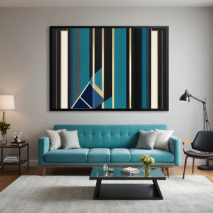 Moderne Art Deco abstrakte vertikale Linien Leinwanddruck