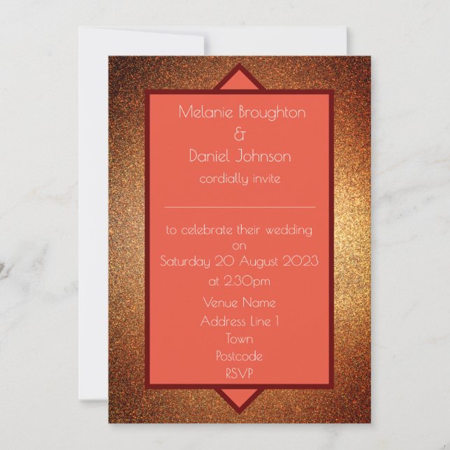 Moderne Art Deco Gatsby Glittery Hochzeitsfeier Ei (Vorderseite)