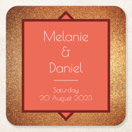 Moderne Art Deco Gatsby Glitzer Wedding Rechteckiger Pappuntersetzer