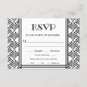 Moderne Art Deco Gatsby RSVP Karte
