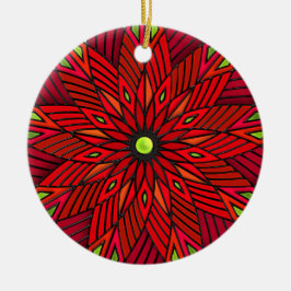 Moderne Art Deco Poinsettia - Runde (Personalisier Keramikornament