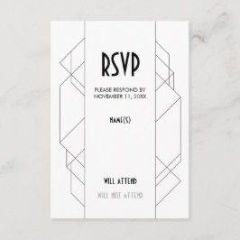Moderne Art Deco Response Card RSVP Karte
