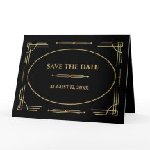 Moderne Art Deco Save the Date Einladung