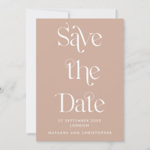 Moderne Art Deco Typografie Earth Tone Foto Save The Date