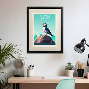 Moderne Art des Puffins Poster
