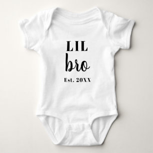 Moderne Art Editable Text Lil Bro hergestelltes Baby Strampler
