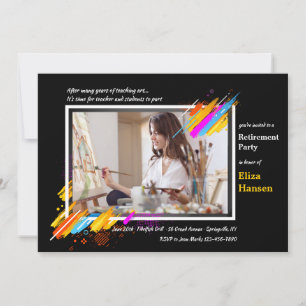 Moderne Art Frame Foto Pensionierung Einladung