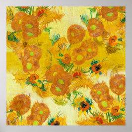 Moderne Art Gelb Orange Sonnenblumen Ölgemälde Poster