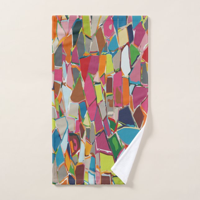 Moderne Art Geometric Deko Mehrfarbig Badhandtuch Set (Handtuch)