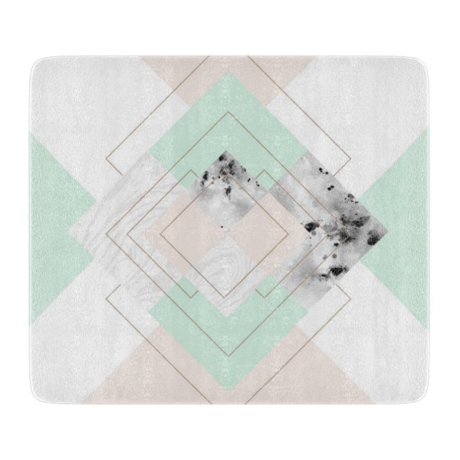 Moderne Art-geometrischer Entwurf Schneidebrett (Vorderseite)
