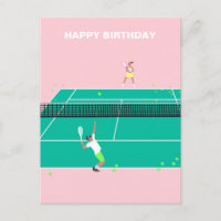 Moderne Art Tennis Match Player Happy Birthday