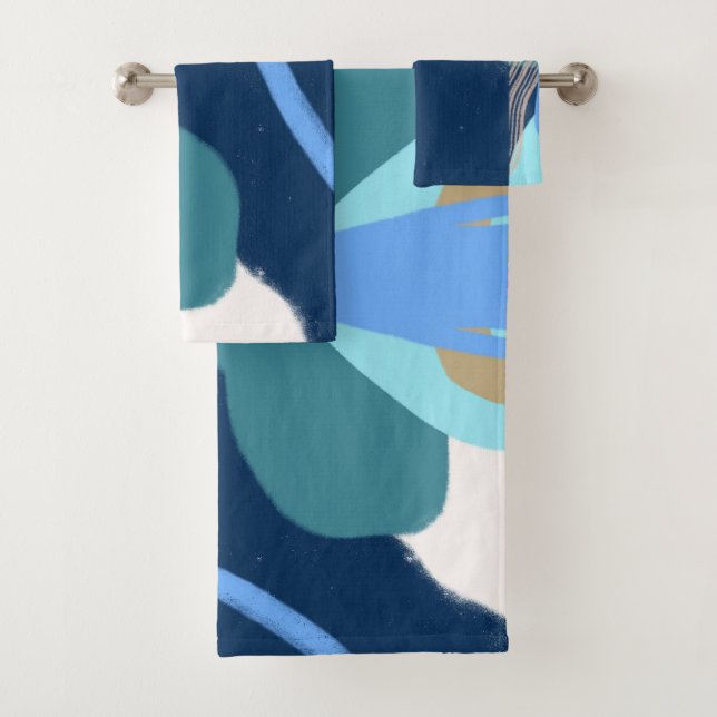 Moderne Art Überraschung Boy Gold Lettering Baby D Badhandtuch Set (Insitu)