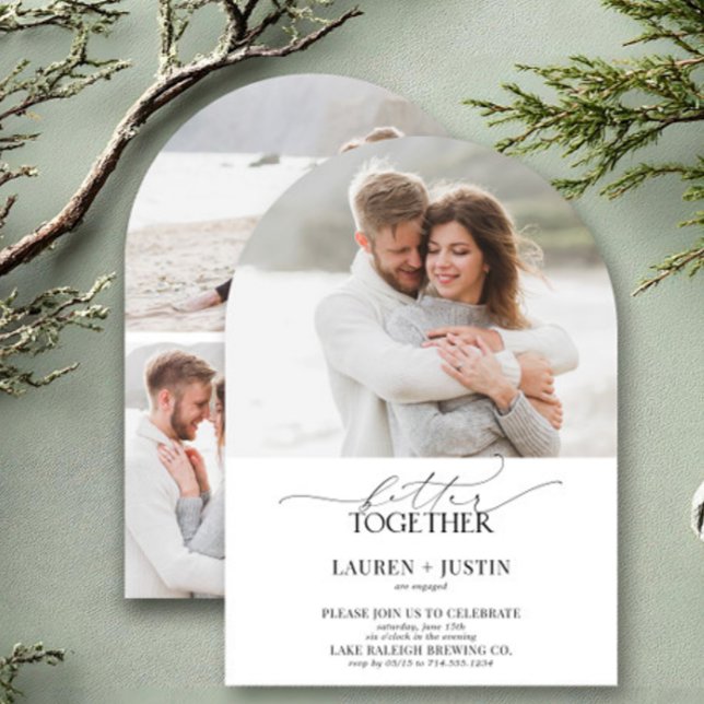 Moderne Artikel-4-Foto-Script-Engagement-Partei Einladung (Von Creator hochgeladen)