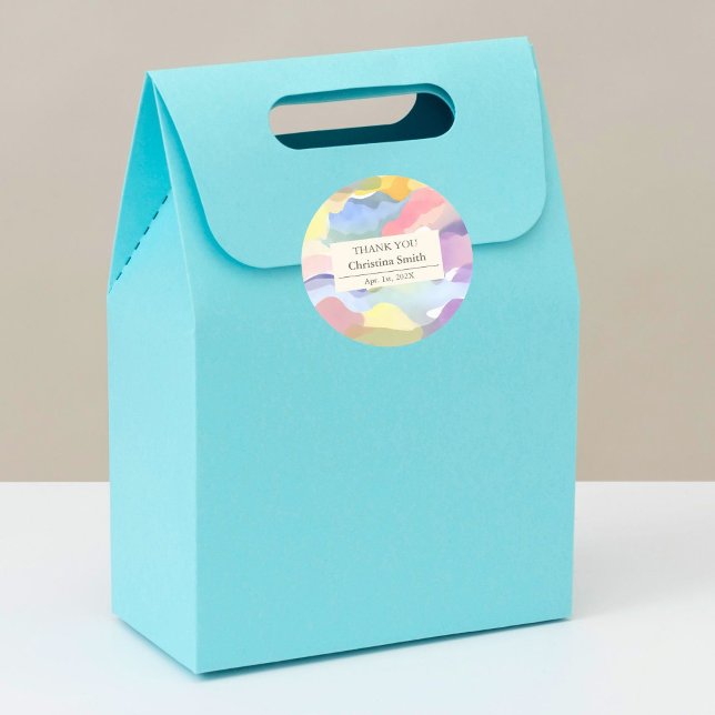 Moderne Ästhetische Frühlingsruhe Vielen Dank für  Runder Aufkleber (Modern Aesthetic Pastel Spring Retirement Party)