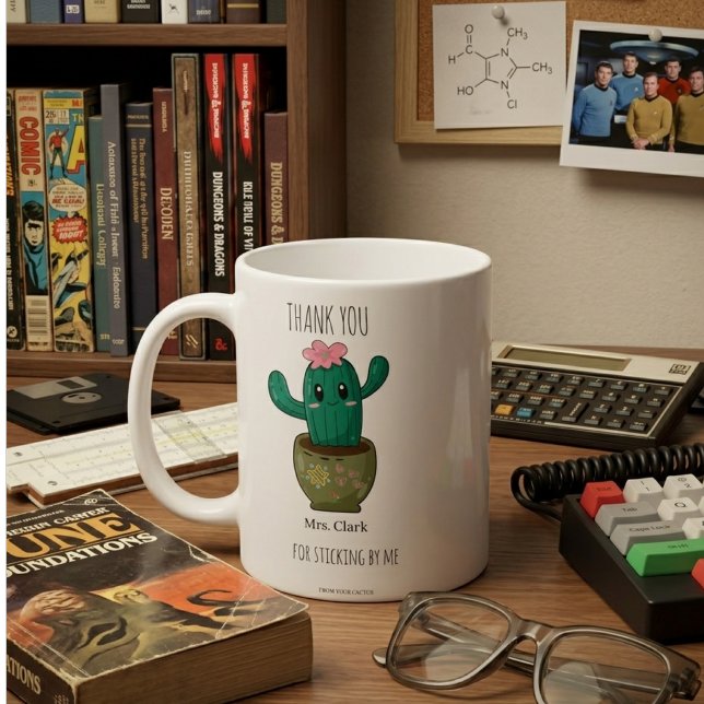 Moderne ästhetische Kaktus-Minimal-Lehrergeschenk Kaffeetasse (Von Creator hochgeladen)