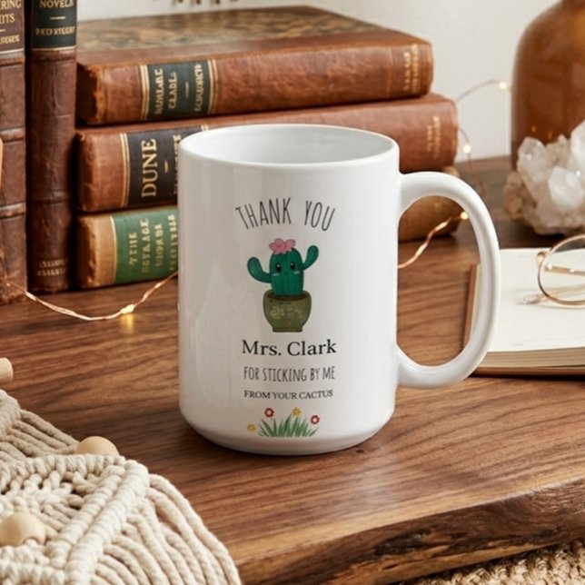 Moderne ästhetische Kaktus-Minimal-Lehrergeschenk Kaffeetasse (Von Creator hochgeladen)