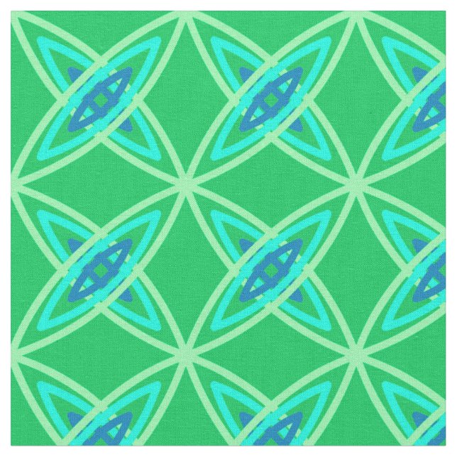 Moderne Atomdrucke Mitte des Jahrhunderts - Jade G Stoff (Nahaufnahme)