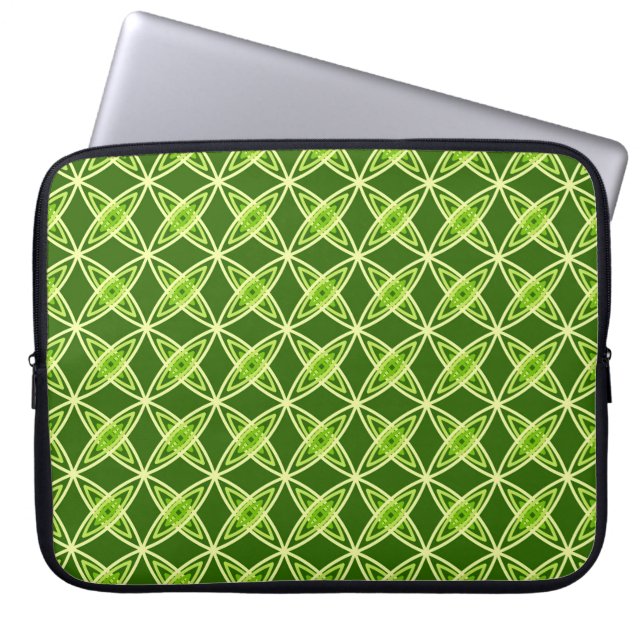 Moderne Atomdrucke Mitte des Jahrhunderts - Oliven Laptopschutzhülle (Vorderseite)