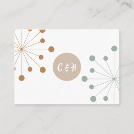 Moderne Atomi-Sternexplosion-Hochzeitsensemble aus Begleitkarte