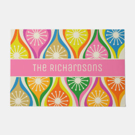 Moderne Atomtropfen Mitte des Jahrhunderts Retro P Fußmatte