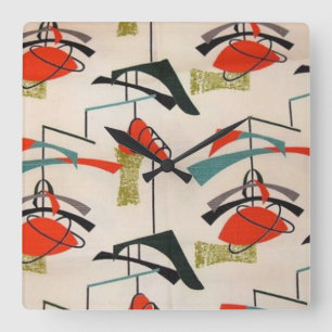 Moderne Atomwerksschalenuhr Mitte des Jahrhunderts Quadratische Wanduhr