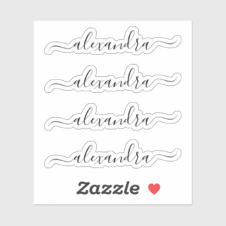 Moderne Aufkleber für Personalisierte Skriptnamen