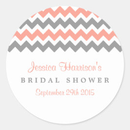 Moderne Aufkleber für Zickzack Brautparty in Rosa 