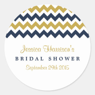 Moderne Aufkleber für Zickzack Brautparty von Navy