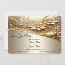 Moderne, aufwendige goldene Blumen mit Perlen Save