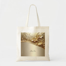Moderne, aufwendige goldene Blumen-Tasche mit Perl Tragetasche
