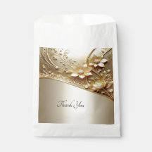Moderne, aufwendige goldene Blumendesign-Tüte mit