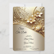 Moderne, aufwendige goldene Blumenmotive mit Perle