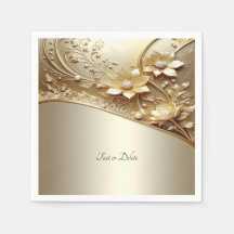 Moderne, aufwendige goldene Blumenmuster mit Perle