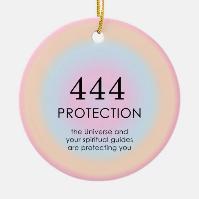 Moderne Aura Angel Numerologie 444 Keramik Ornament (Vorne)