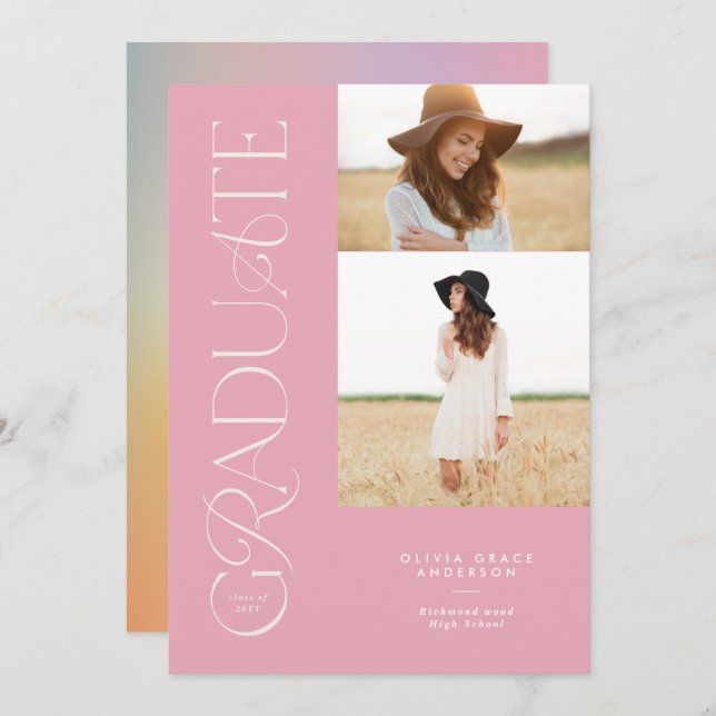 Moderne Aura pink farbige Typografie Multi-Foto