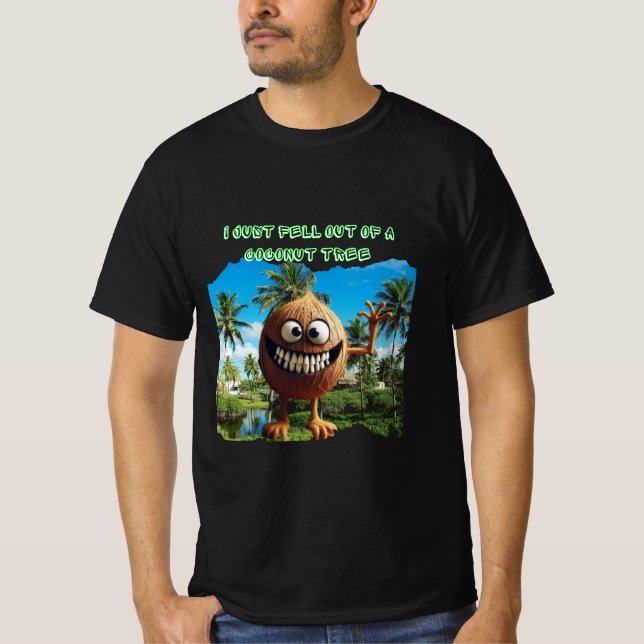 Moderne Ausblendung aus einem Kokospalmen T-Shirt (Vorderseite)