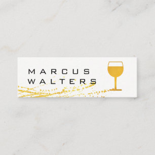 Moderne Ausdruck mit Wein Glas Symbol Mini Visitenkarte