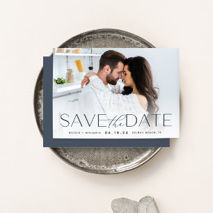 Moderne Aussage Horizontales Foto Save The Date