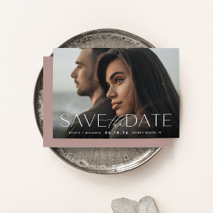 Moderne Aussage Horizontales Foto Save The Date